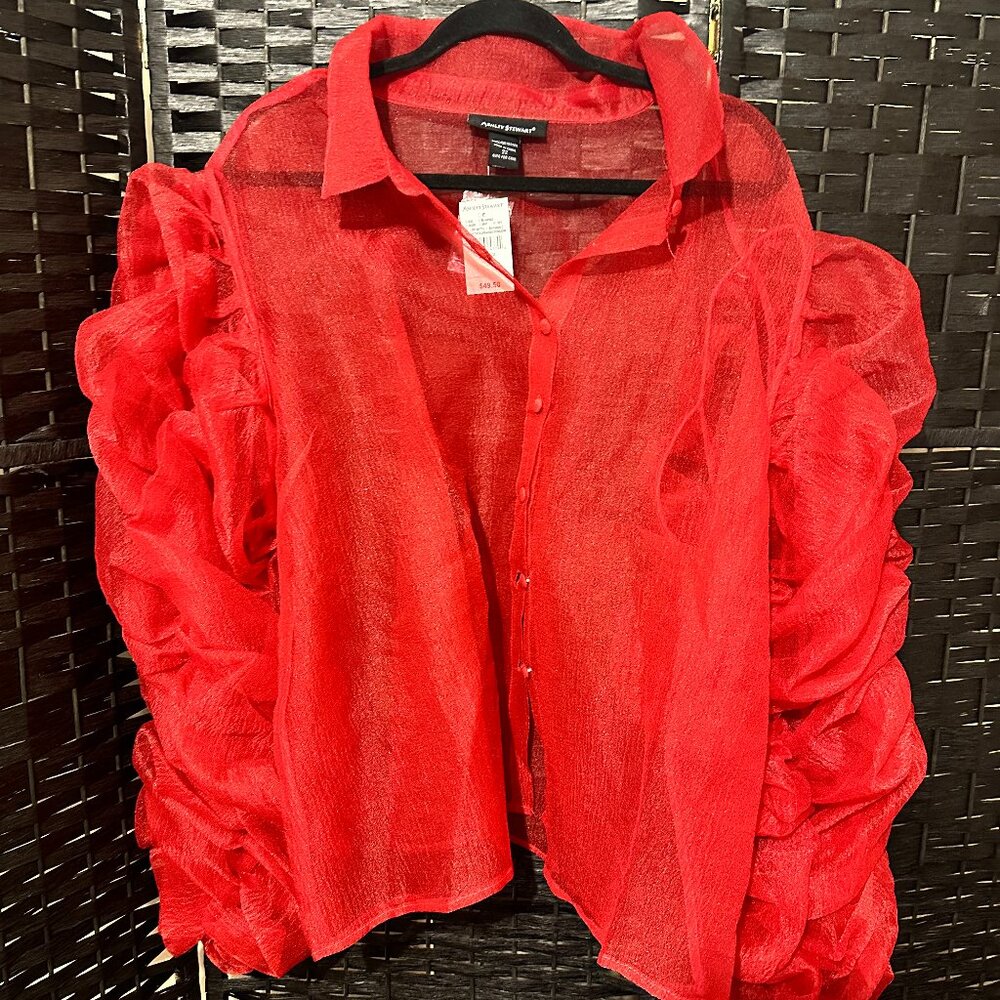 Ruched Puff Sleeve Blouse from Ashley Stewart - Size 22/24 NWT